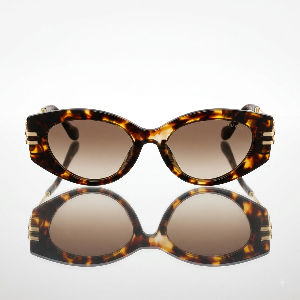 Miu Miu Retro Oval MU 04WS Luxury Sunglasses
