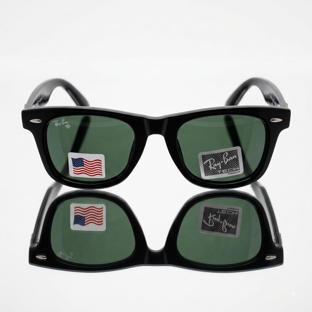 Ray-Ban Original Wayfarer G-15 Green Lenses (RB2140) Luxury Sunglasses