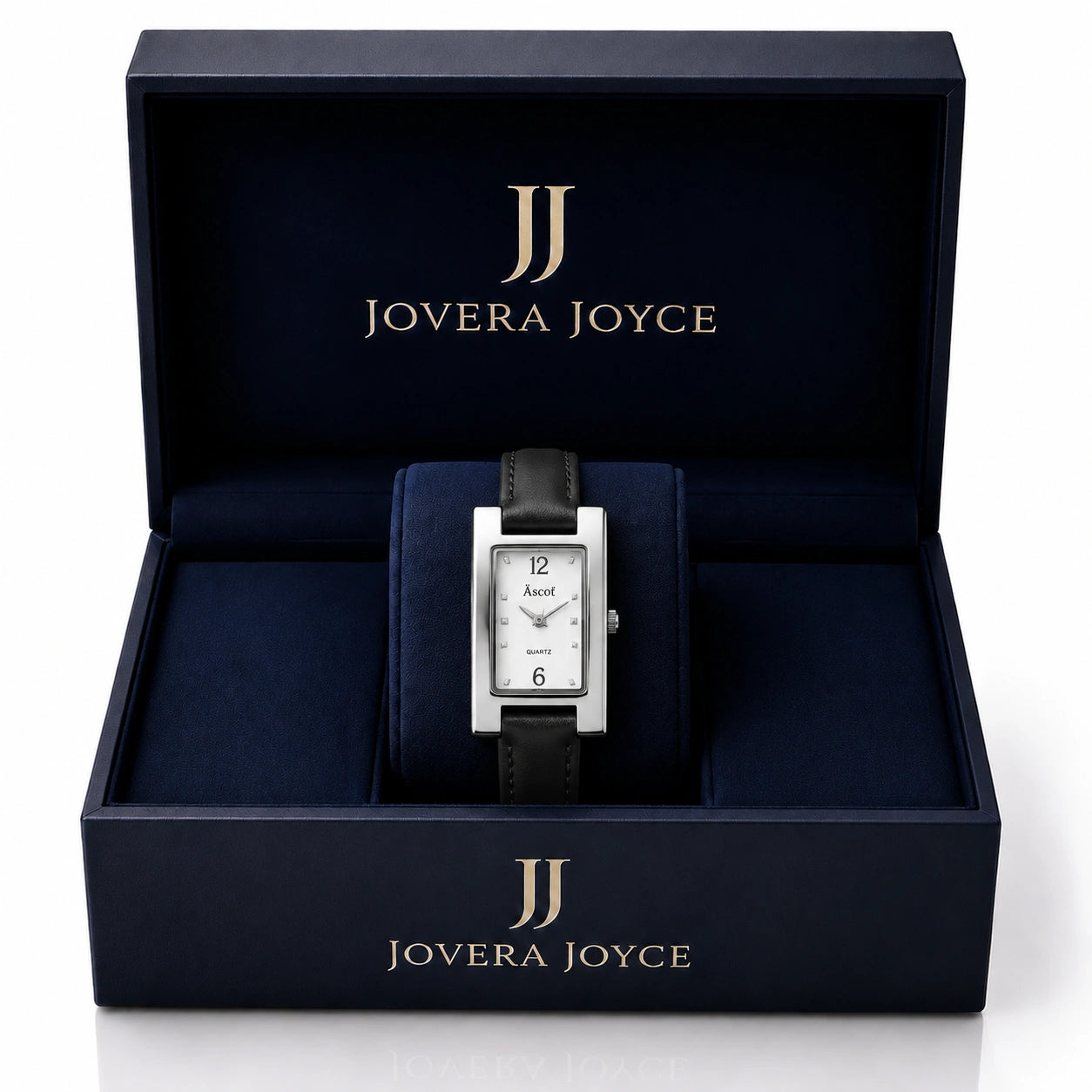 Jovera Joyce Éclipse Noir Women’s Luxury Rectangular Timepiece