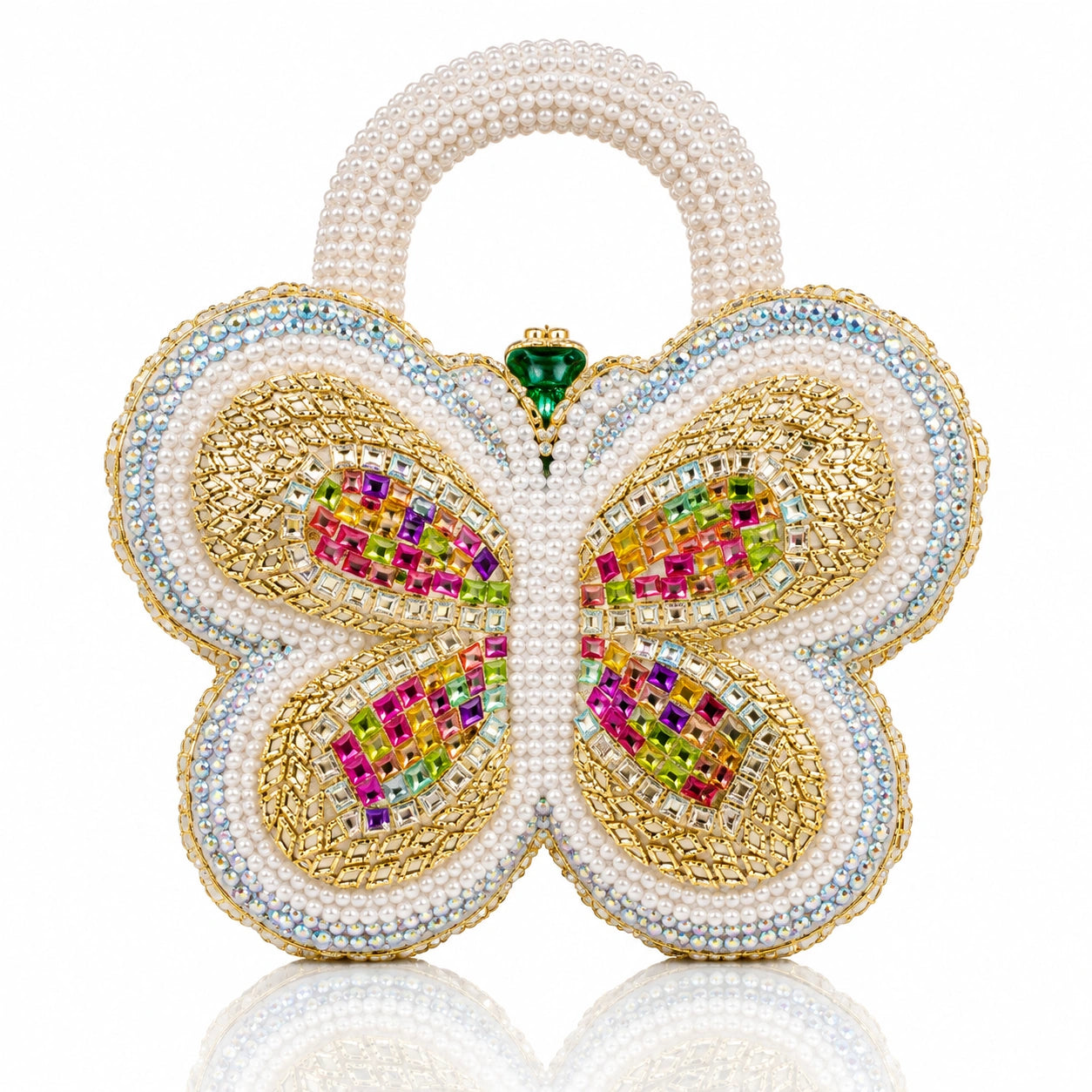 Jovera Joyce Papillon Royale Pearl Couture Evening Clutch