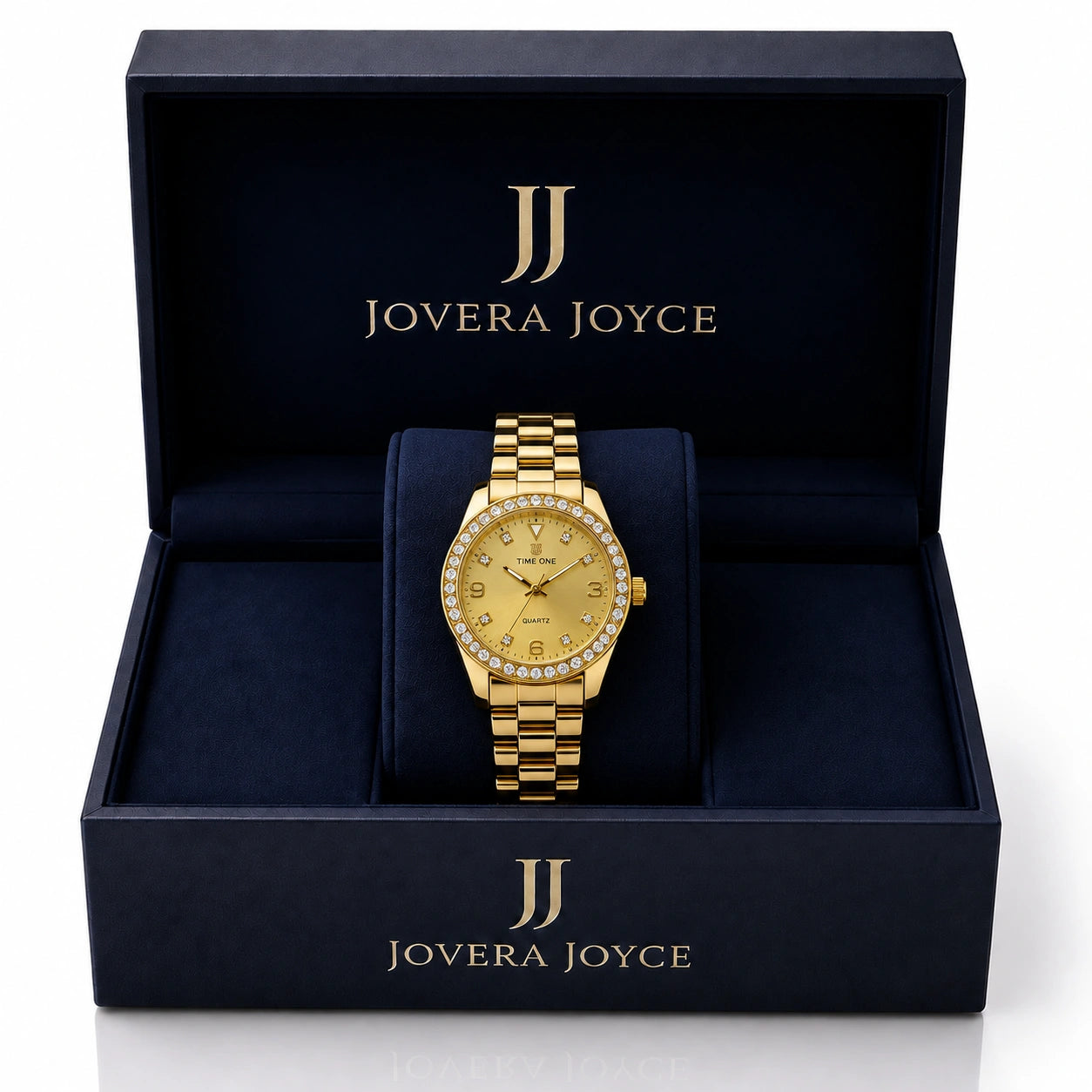 Jovera Joyce Golden Éclat Crystal Halo Women’s Timepiece