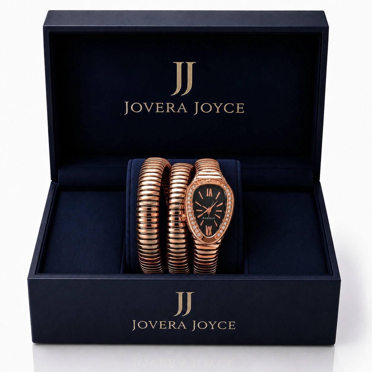 Jovera Joyce Rose Élan Crystal Serpentine Women’s Timepiece
