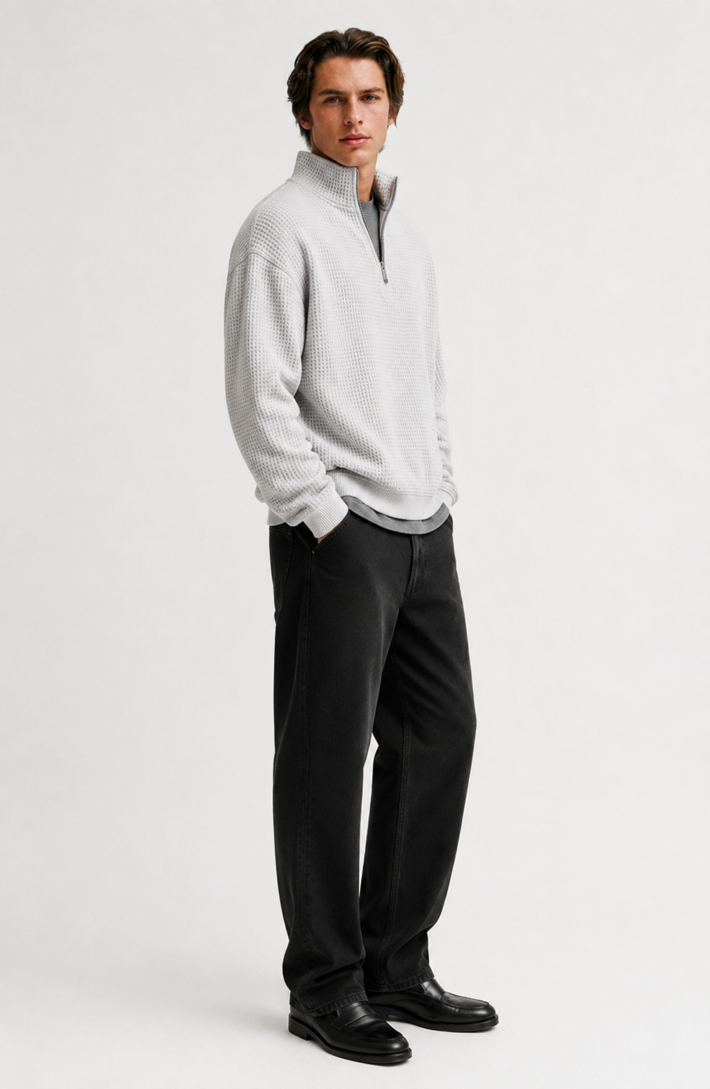 Lucerne Textured Quarter-Zip Pullover Jovera Joyce