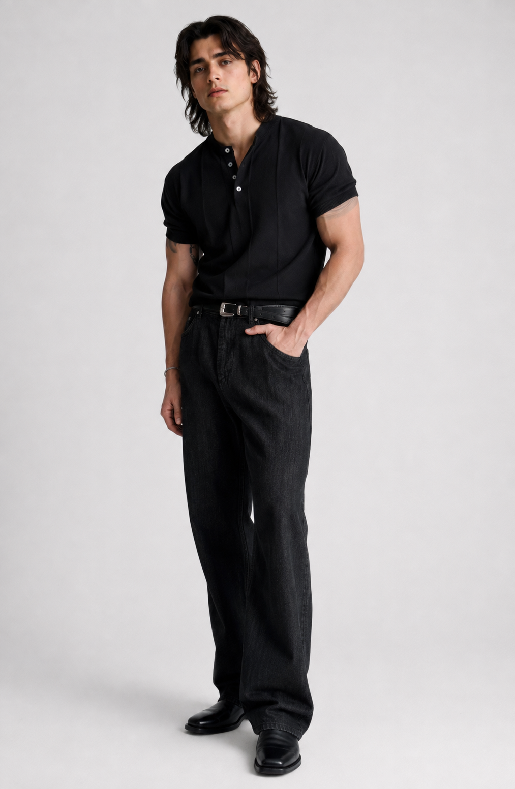 Riviera Fine-Knit Henley Shirt Jovera Joyce