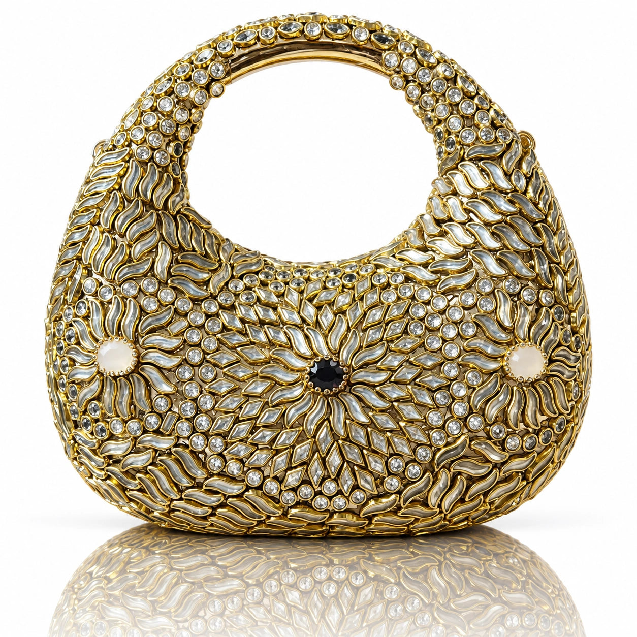 Jovera Joyce Aurelia Royale Handcrafted Crystal Blossom Evening Clutch