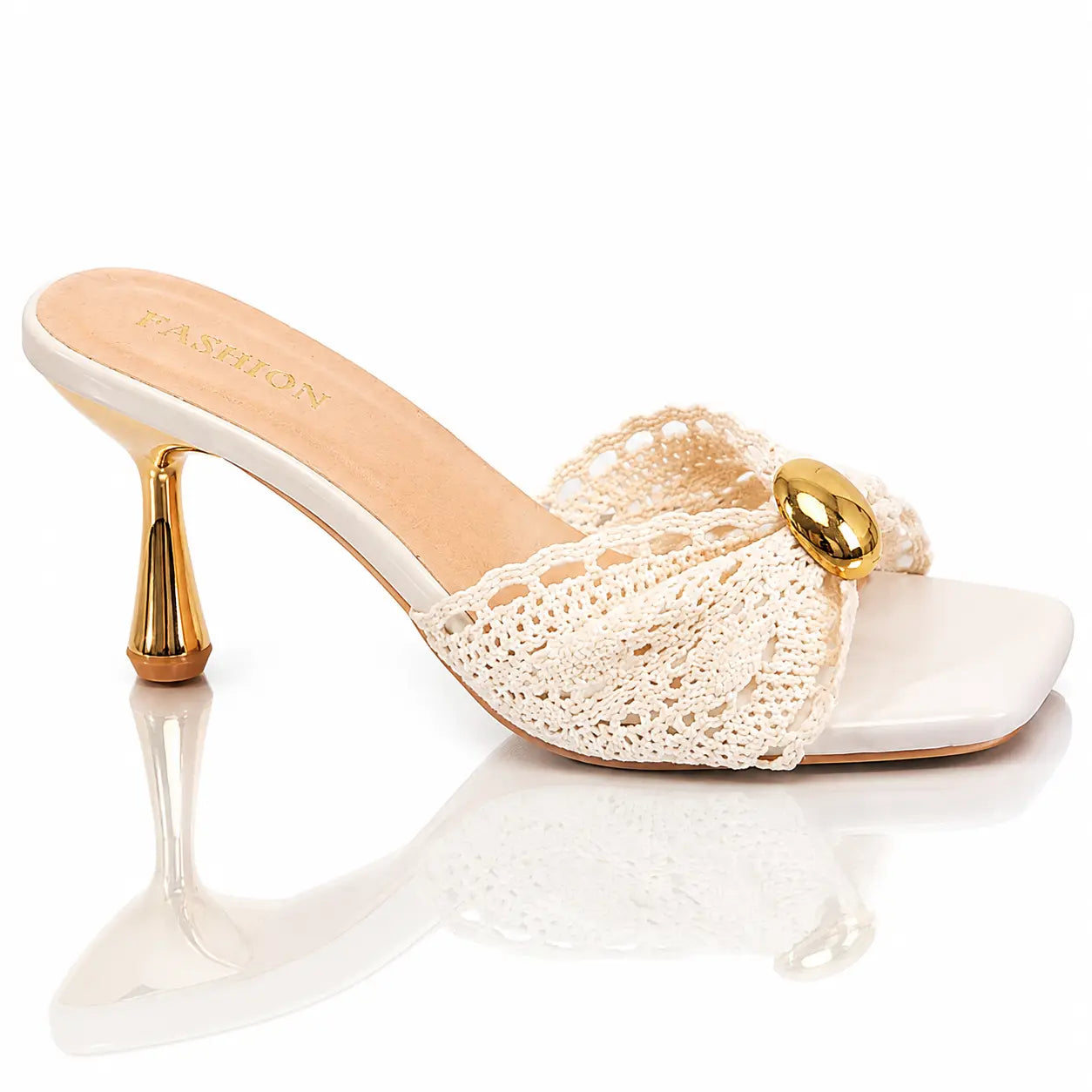 2026 New French Retro Elegant High Heels For Women, Ruched Metal Buckle One-Strap High Heel Sandals, Fairy Style Dressy Sandals Jovera Joyce