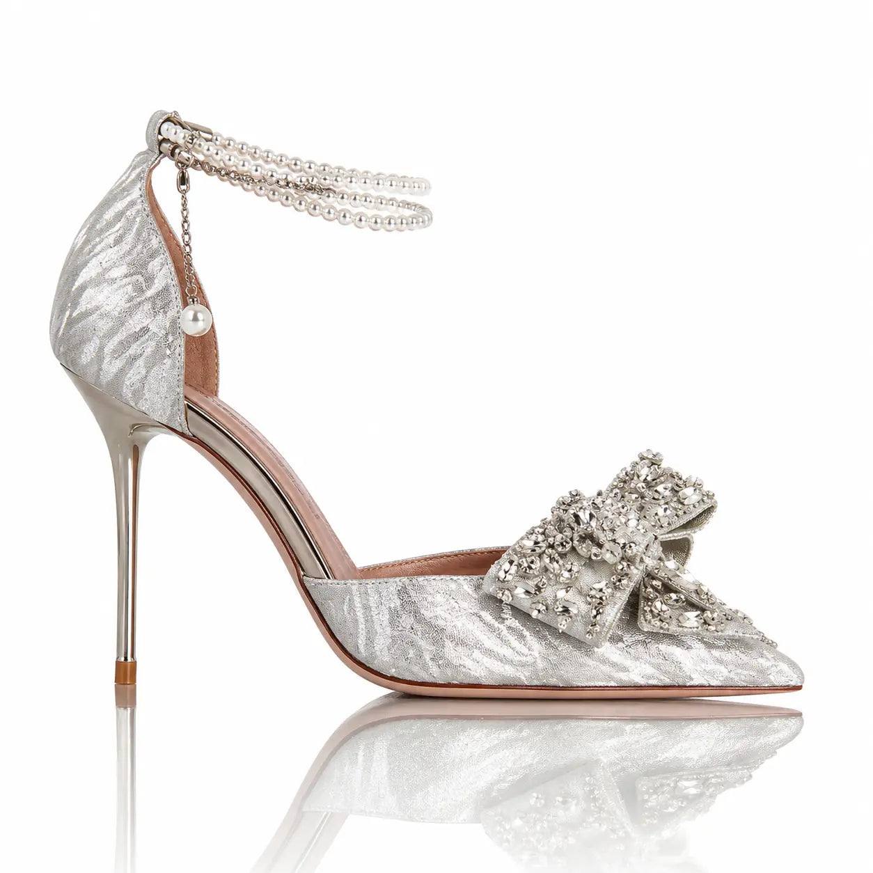 Pearl Eclat Bow Heels Jovera Joyce