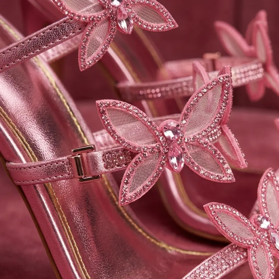 Celestia Butterfly Crystal Heels Jovera Joyce