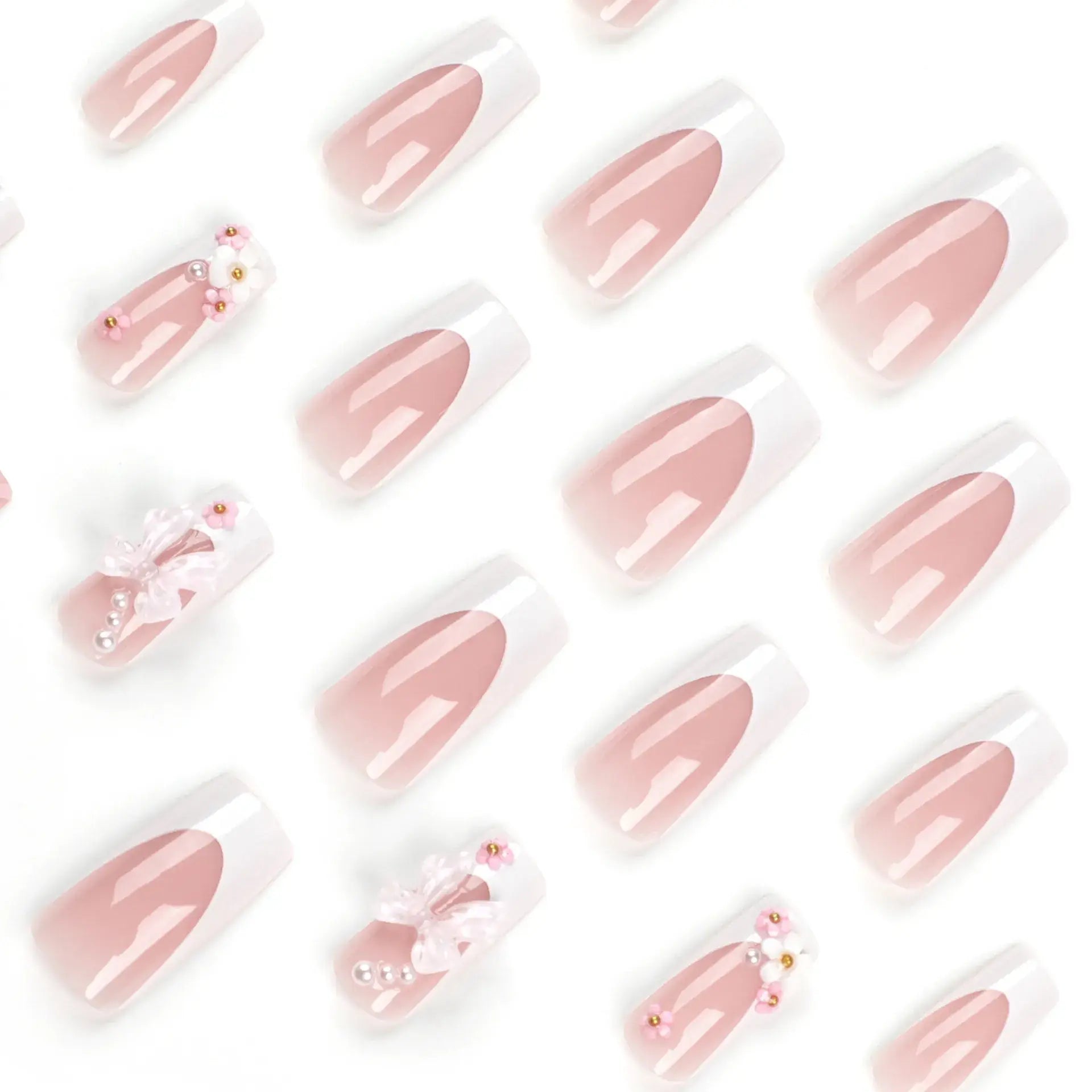 Pink Bow Nail Art Set for Women