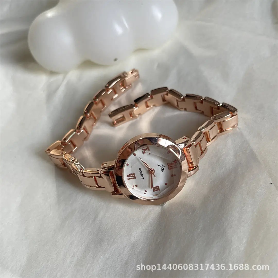 Niche Round Small Dial Student Forest Bracelet Steel Band Simple Elegant Compact Watch Female Ins Accessible Luxury Retro