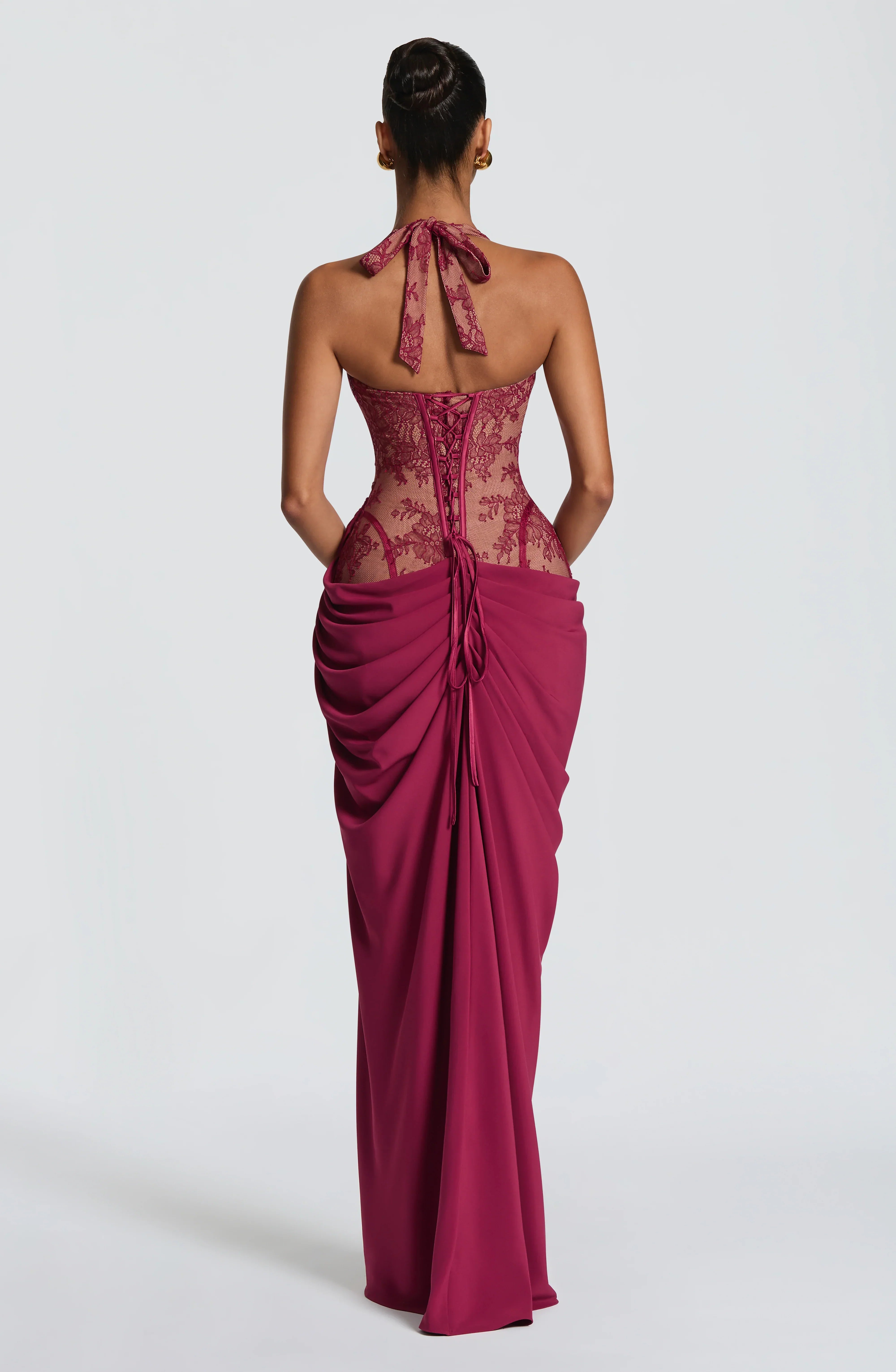 SpringSummer New Halter-Neck Lace-Up Patchwork Dress Jovera Joyce