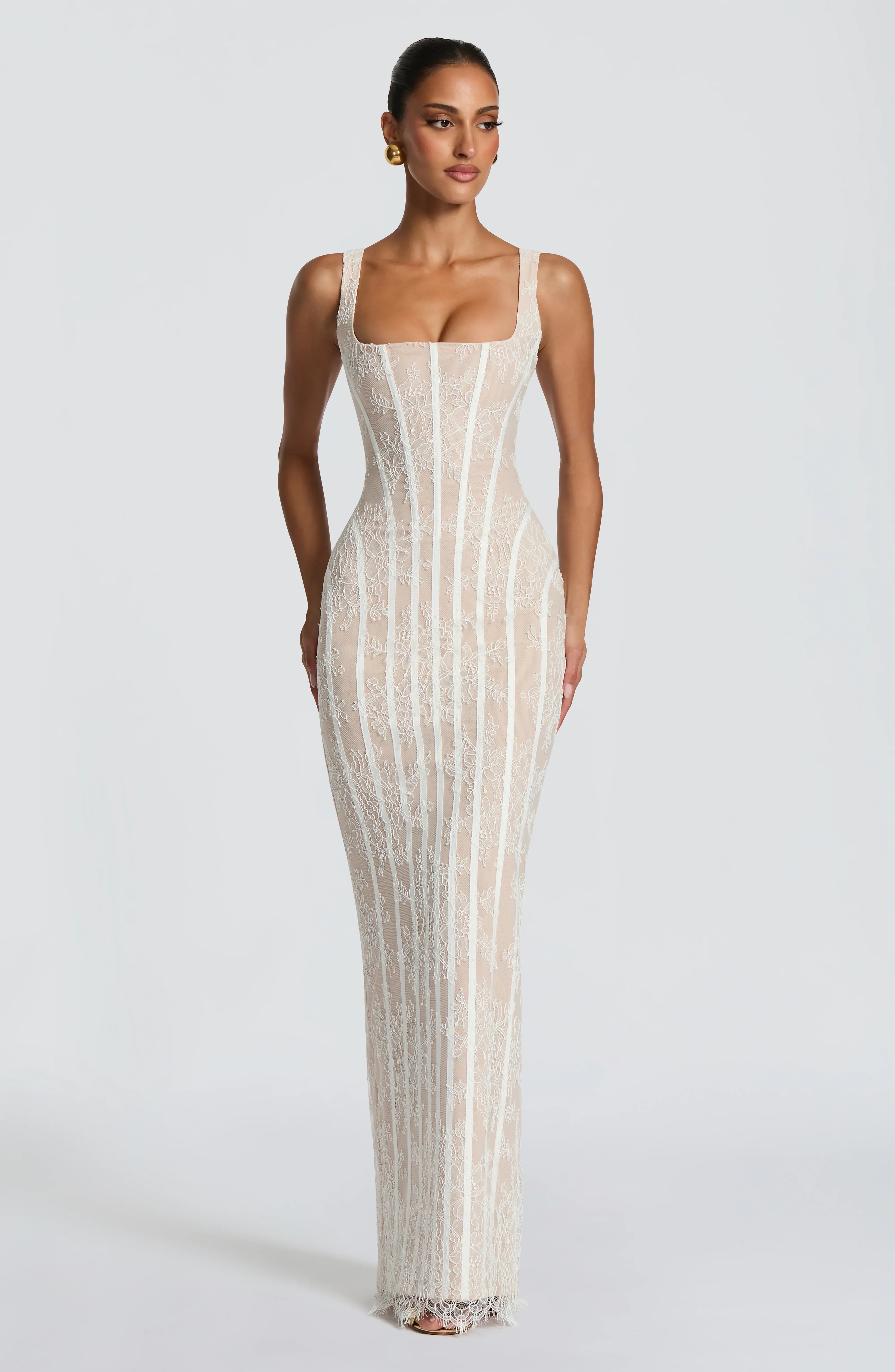 Womens Mesh Vertical-striped Sheath Dress Jovera Joyce
