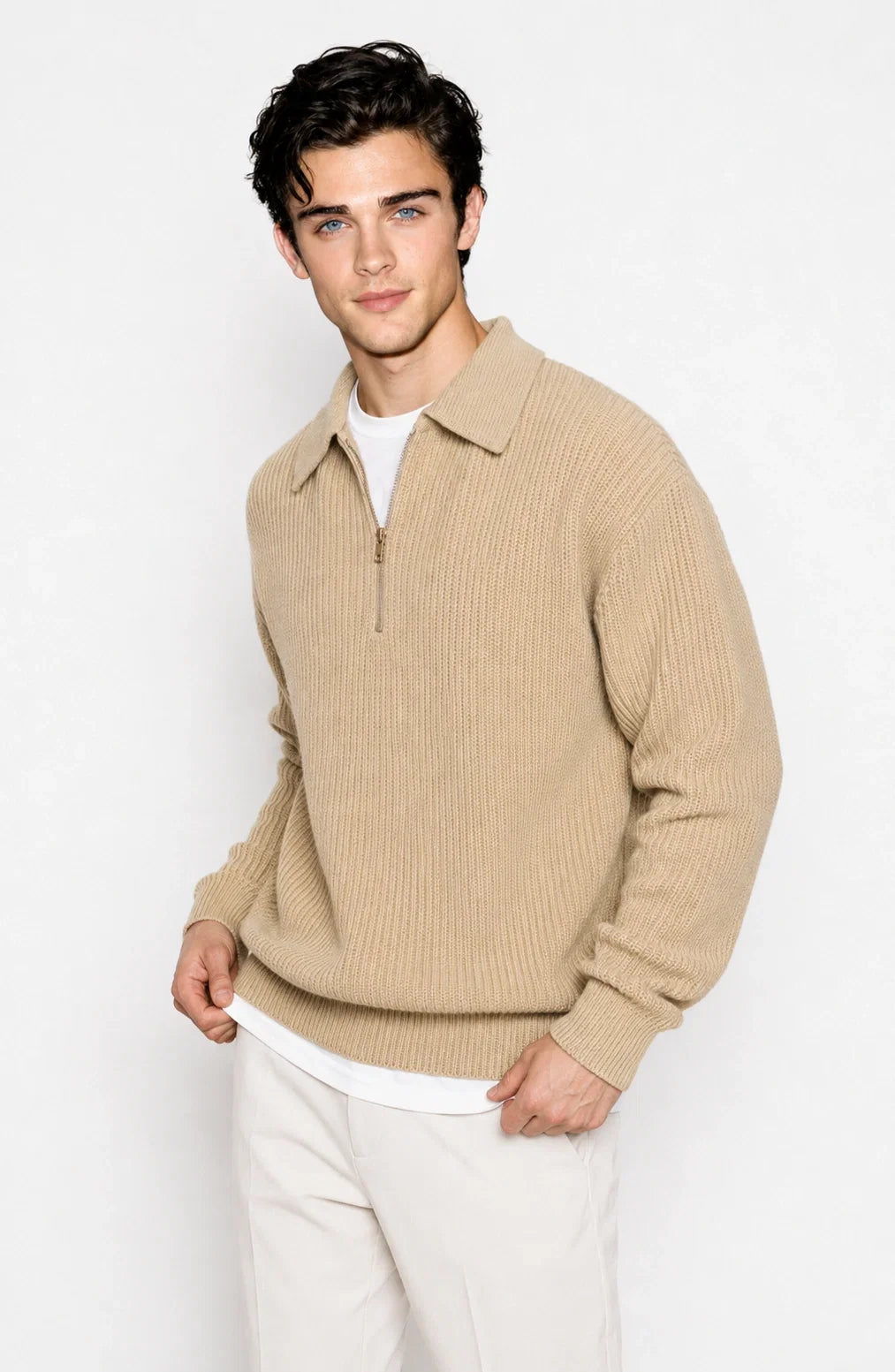 Jovera Joyce Valmont Quarter-Zip Ribbed Knit