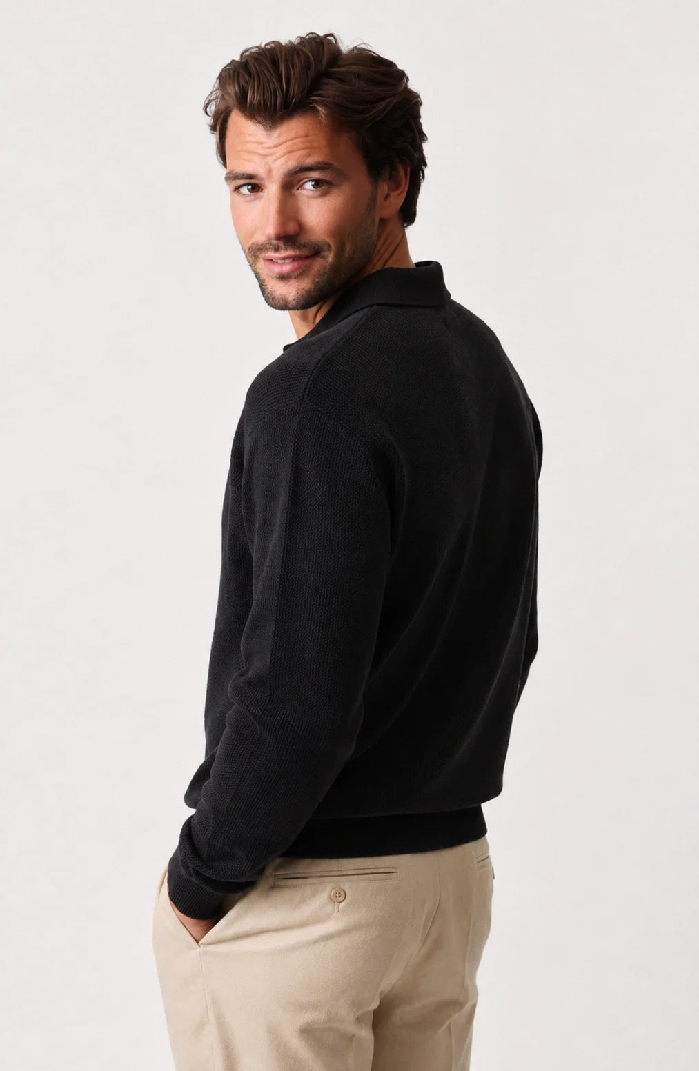 Jovera Joyce Auremont Long-Sleeve Knit Polo