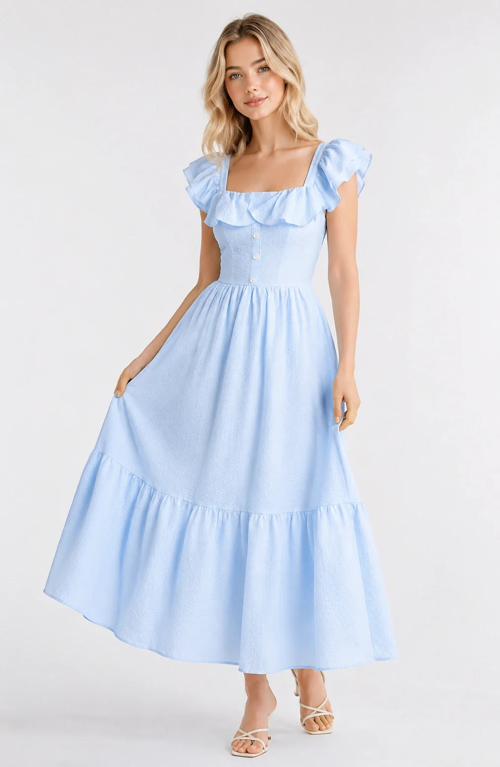Jovera Joyce Lumière Belle Ruffle Maxi Dress