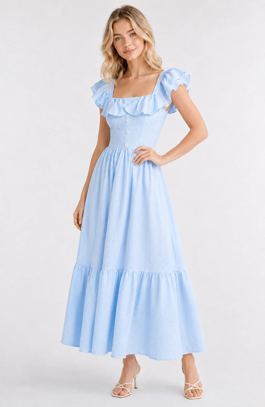 Jovera Joyce Lumière Belle Ruffle Maxi Dress