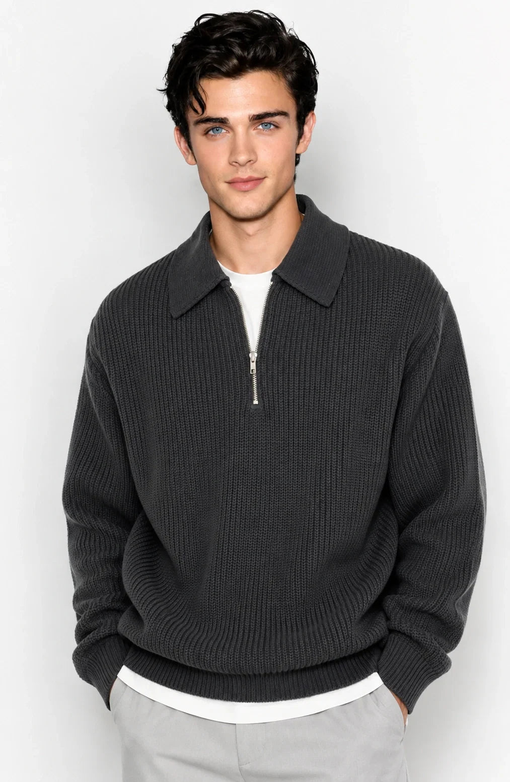 Jovera Joyce Valmont Quarter-Zip Ribbed Knit