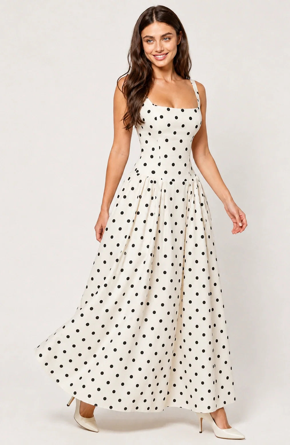 Etoile Noire Polka Maxi Dress