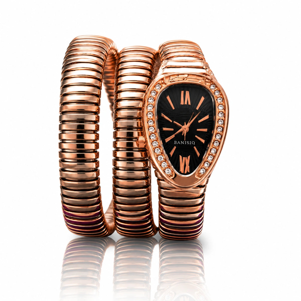 Jovera Joyce Rose Élan Crystal Serpentine Women’s Timepiece