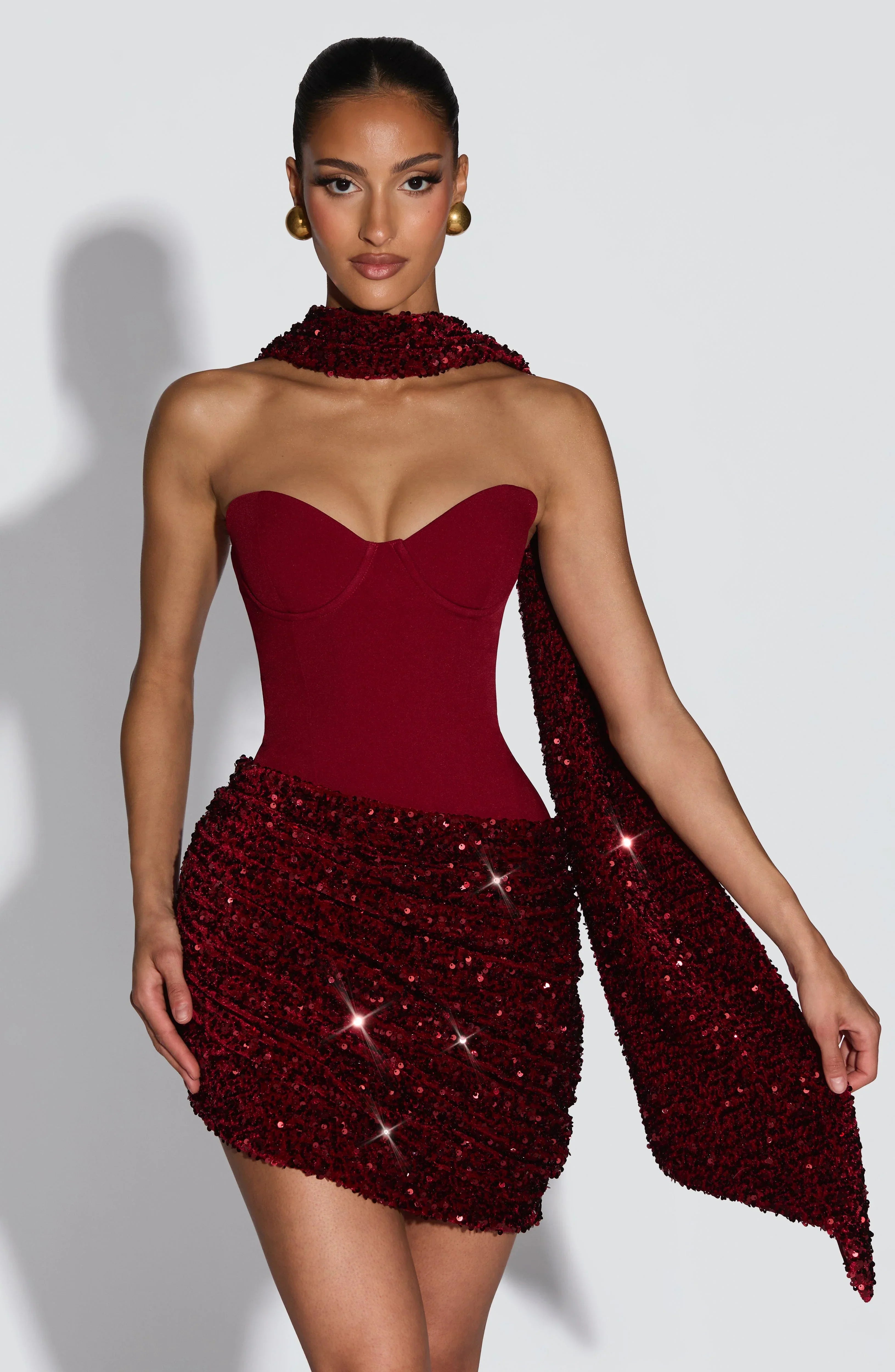 Asymmetrical Pleated Draped Mini Dress With A Neck-tie Ribbon Jovera Joyce