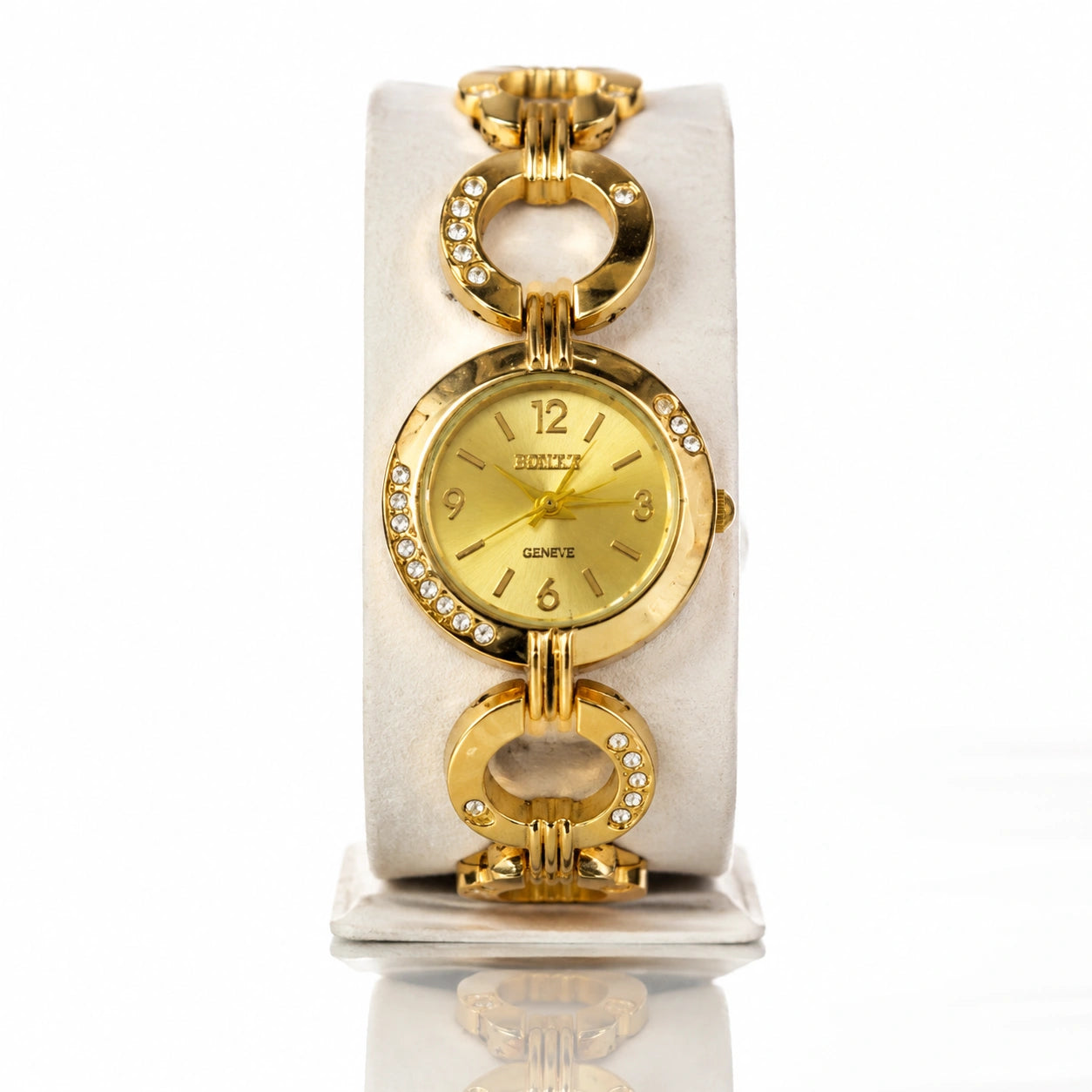 Jovera Joyce Golden Élégance Crystal Link Women’s Timepiece