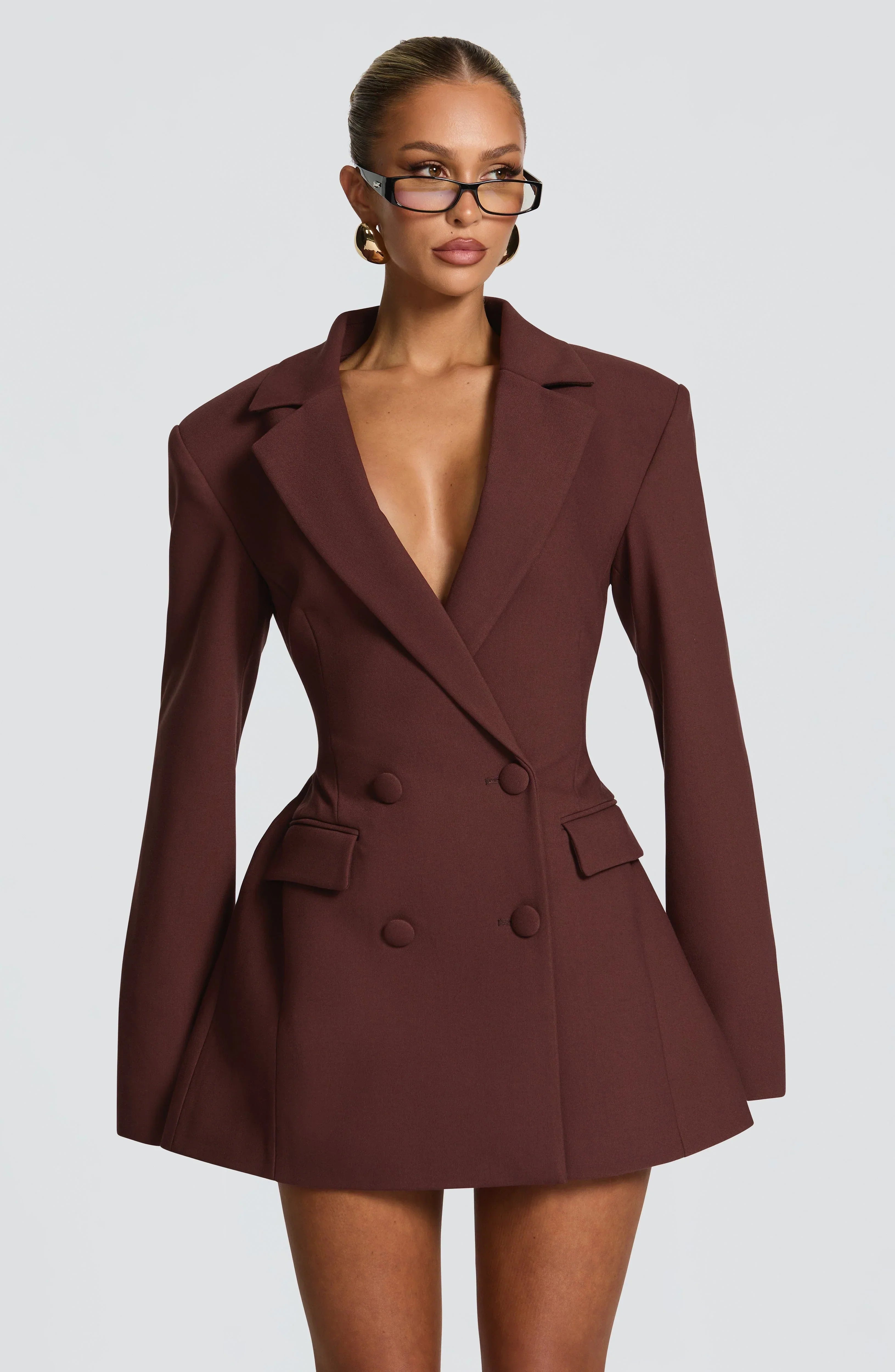 New-style Casual Slim-fit Suit Long-sleeve Bud-shaped Faux-pocket Dress Jovera Joyce