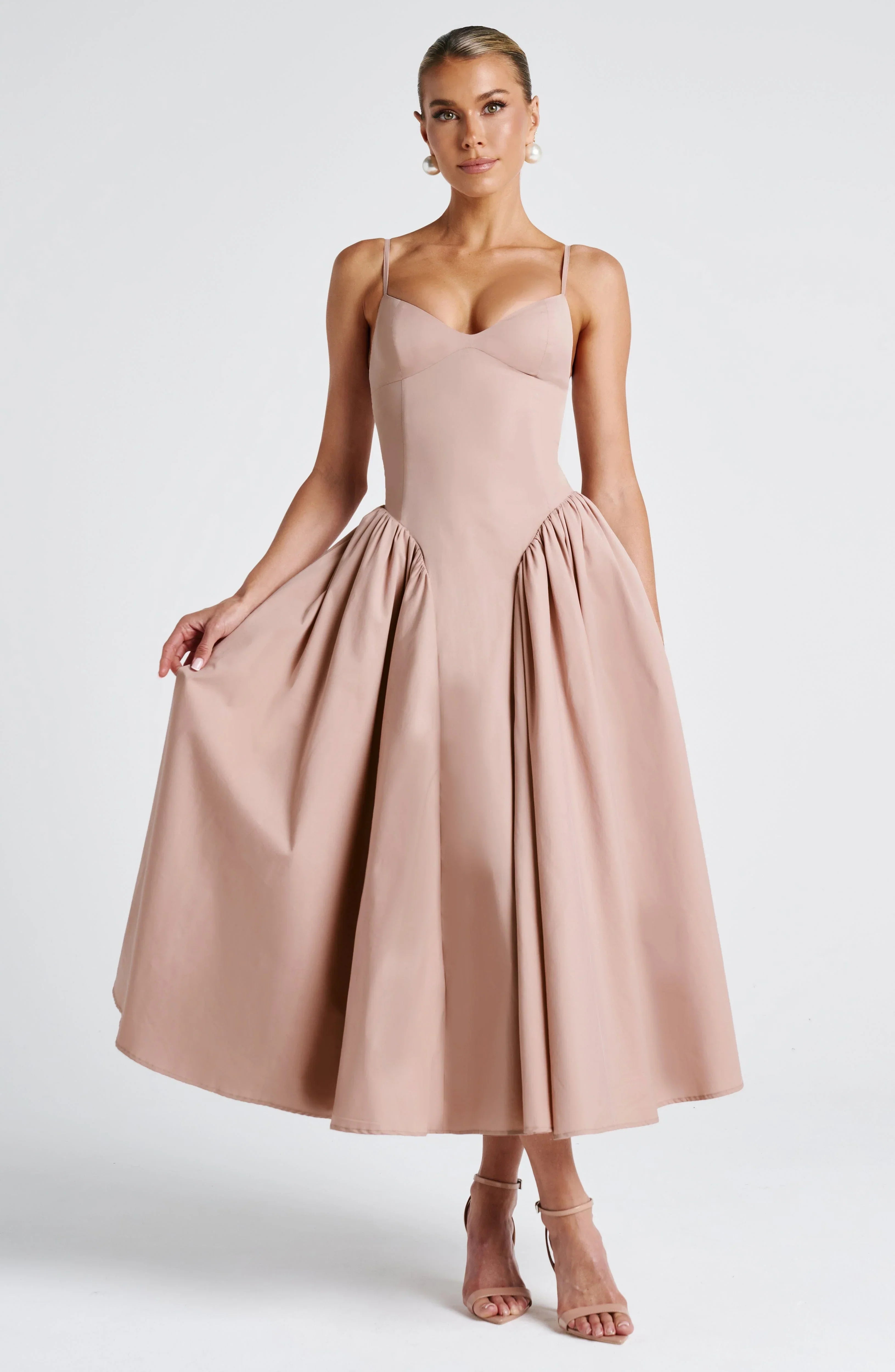 Body Hugging Pleated Strap Dress Jovera Joyce
