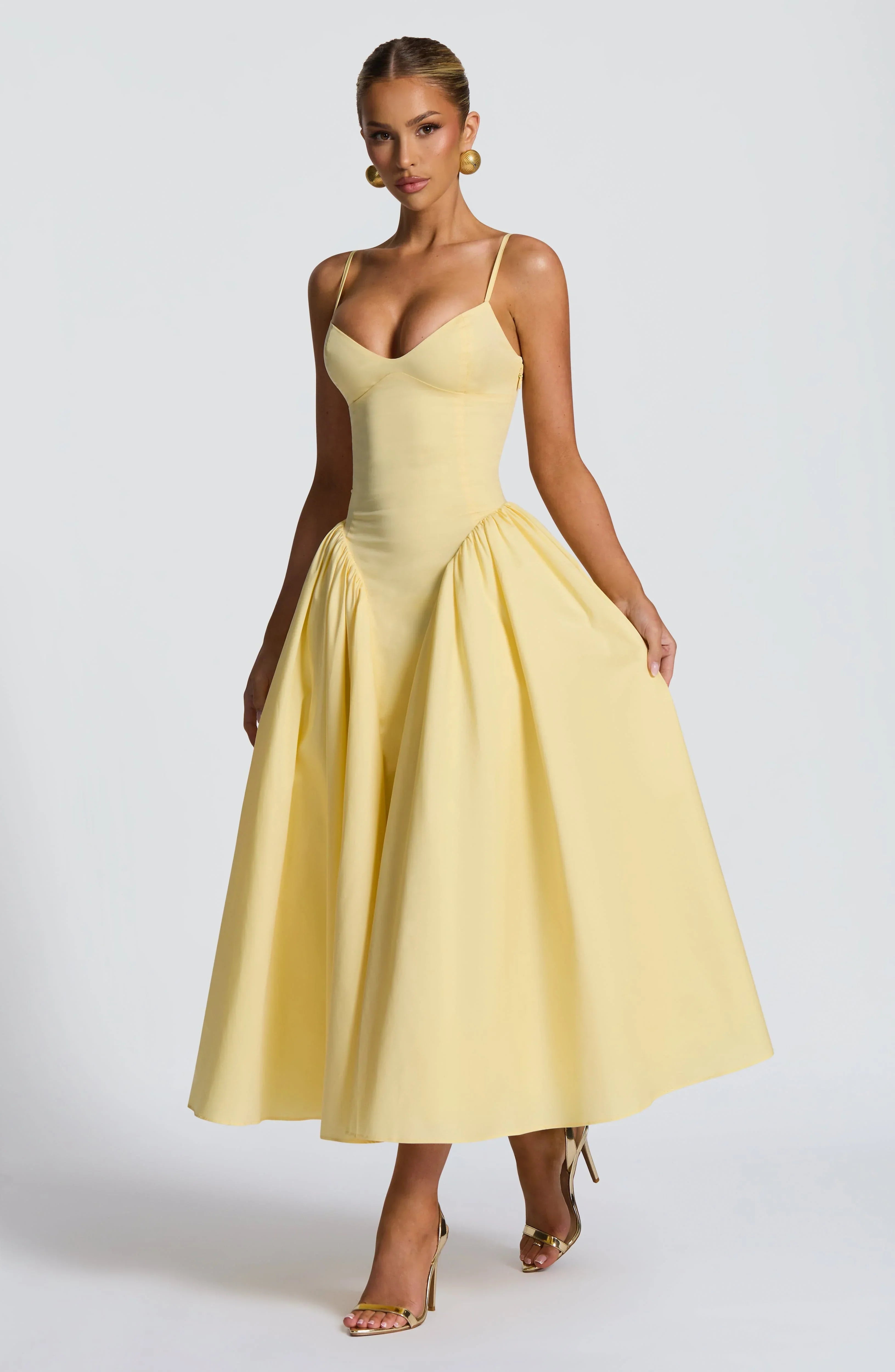 Body Hugging Pleated Strap Dress Jovera Joyce