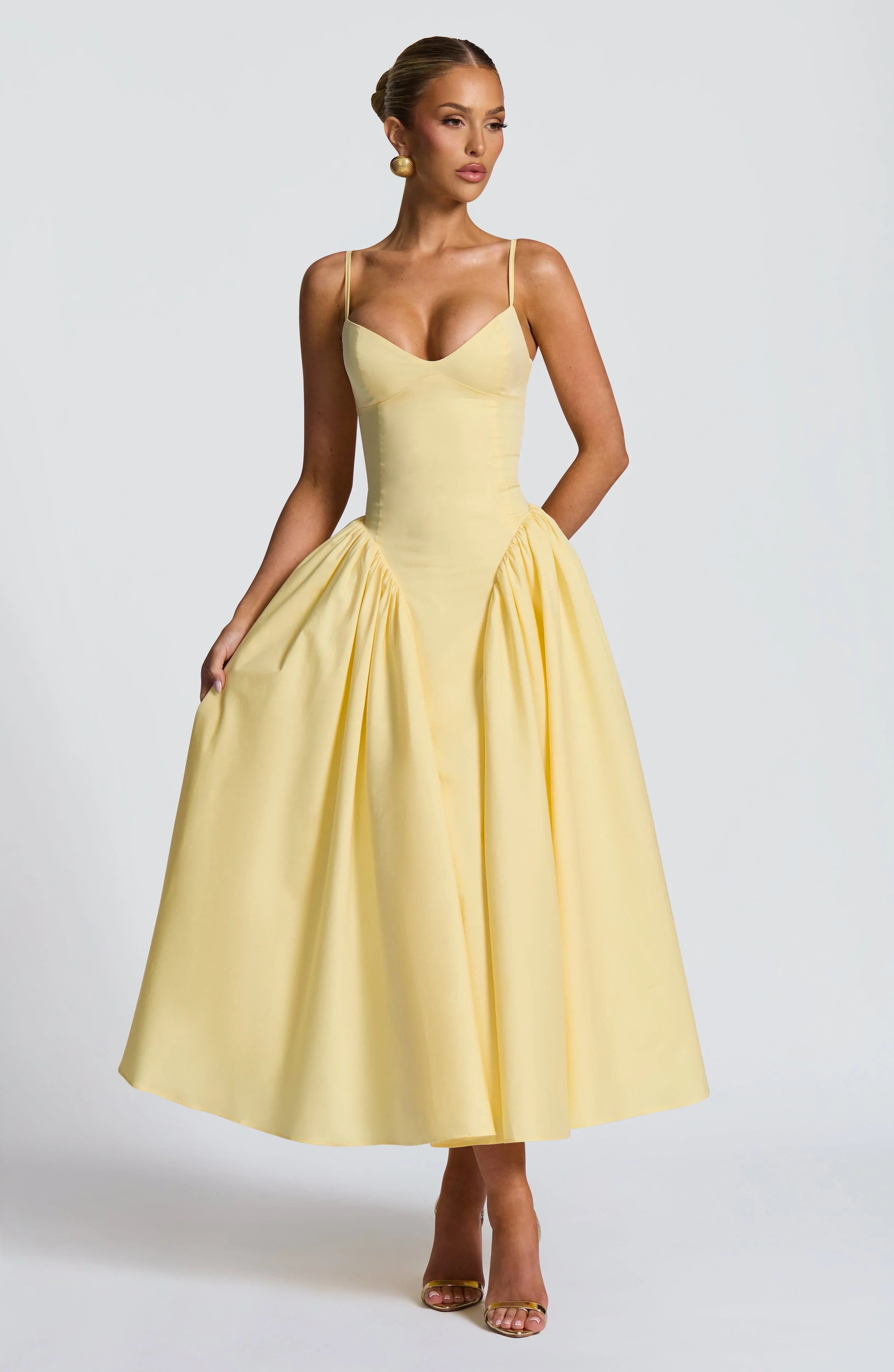 Body Hugging Pleated Strap Dress Jovera Joyce