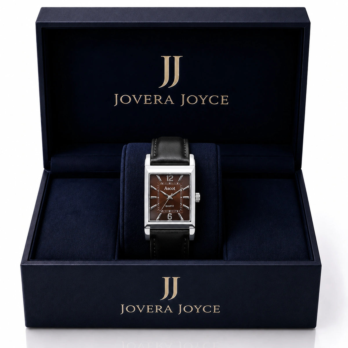 Jovera Joyce Noir Élan Rectangular Men’s Luxury Timepiece