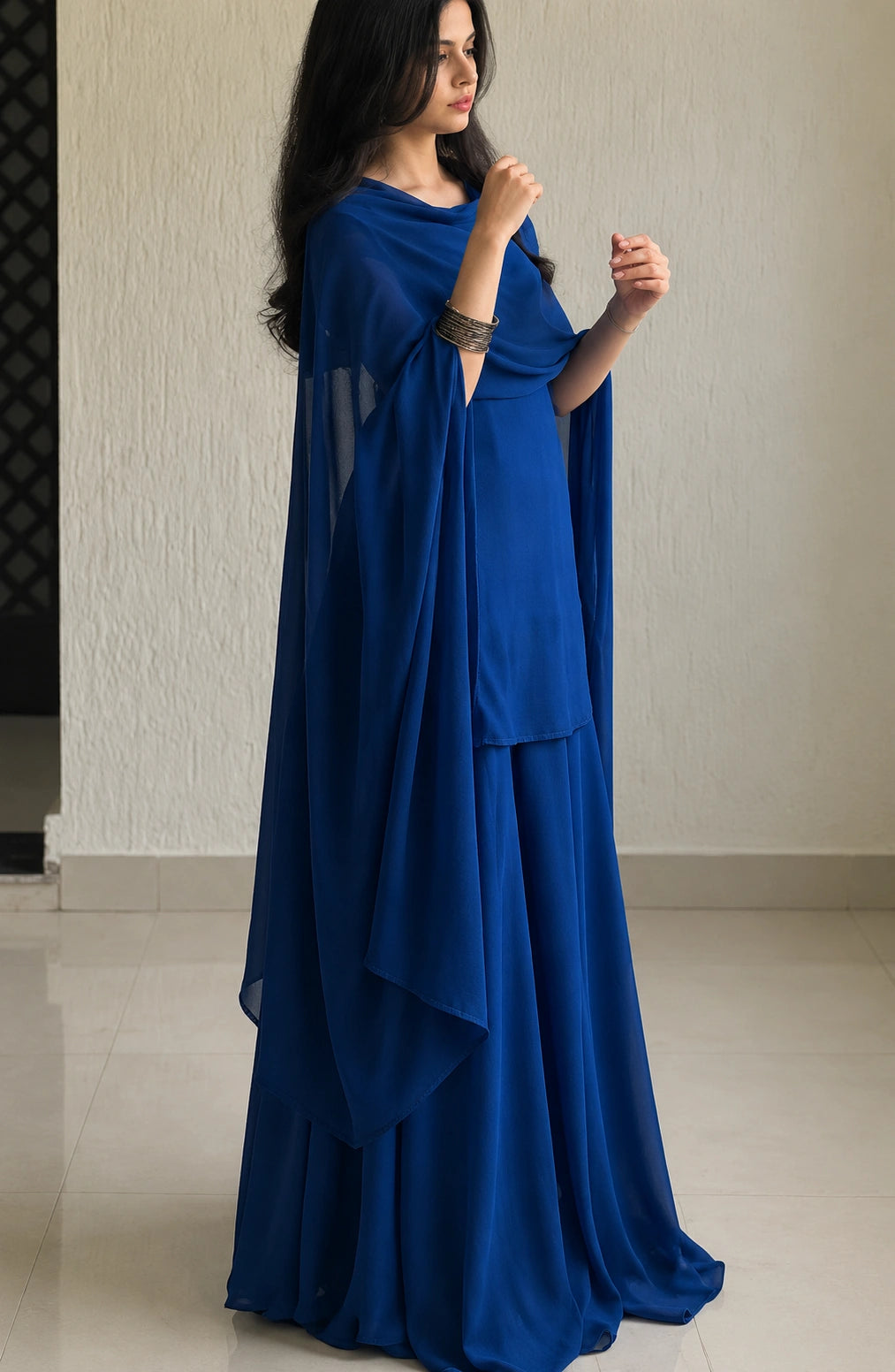 Jovera Joyce Royal Blue Anarkali Ensemble
