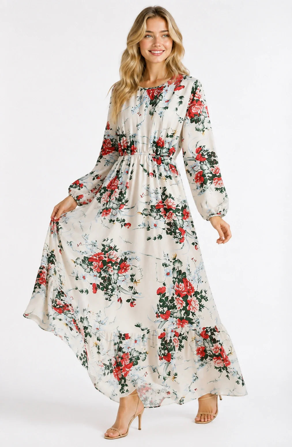 Jovera Joyce Jardin Éclat Floral Midi Dress
