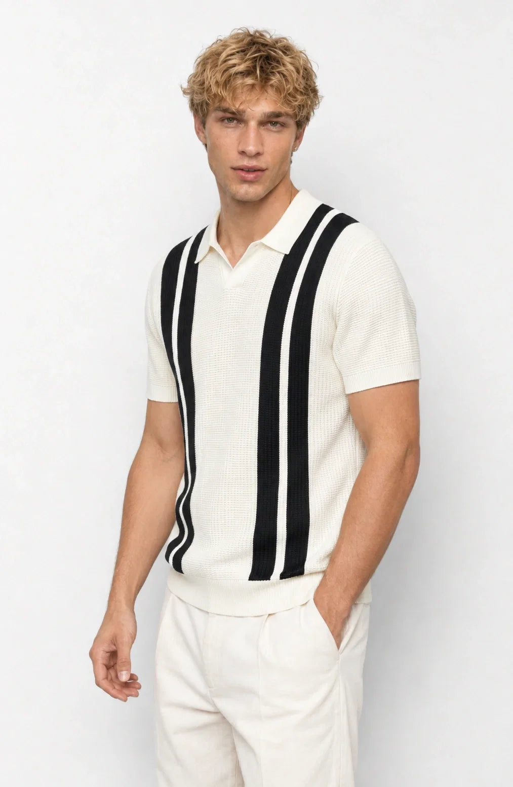Jovera Joyce Rivière Heritage Stripe Knit Polo