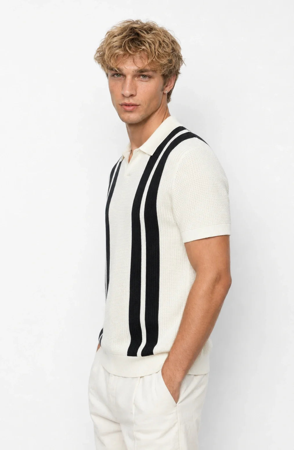 Jovera Joyce Rivière Heritage Stripe Knit Polo