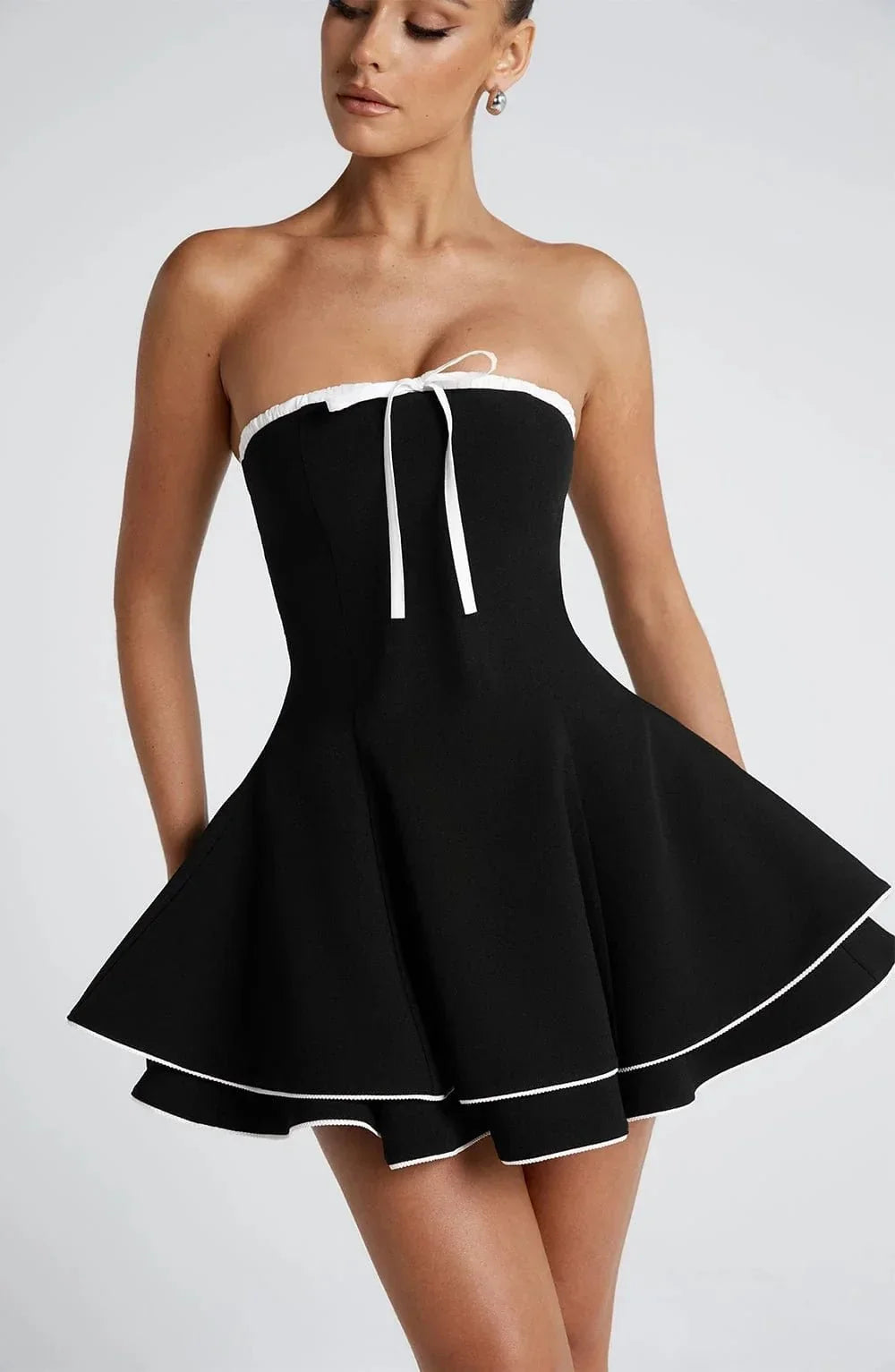 Noir Évelyne A-Line Mini Dress - Jovera Joyce