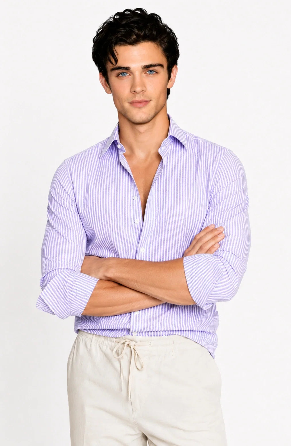 Jovera Joyce Riviera Seersucker Stripe Shirt