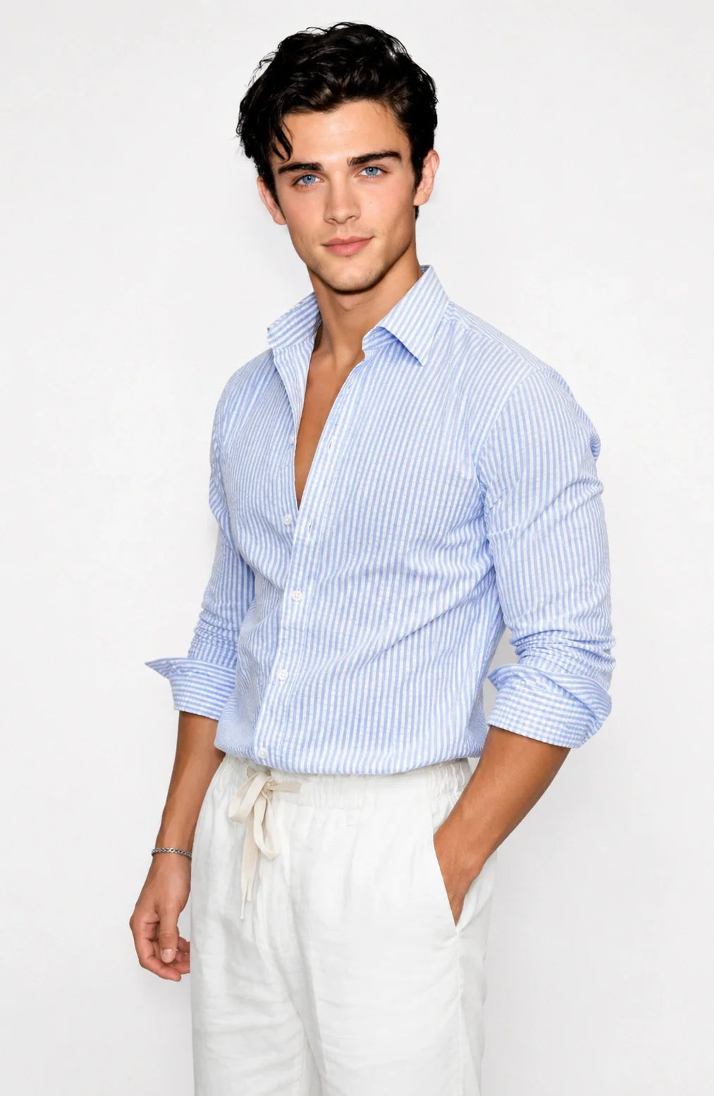 Jovera Joyce Riviera Seersucker Stripe Shirt