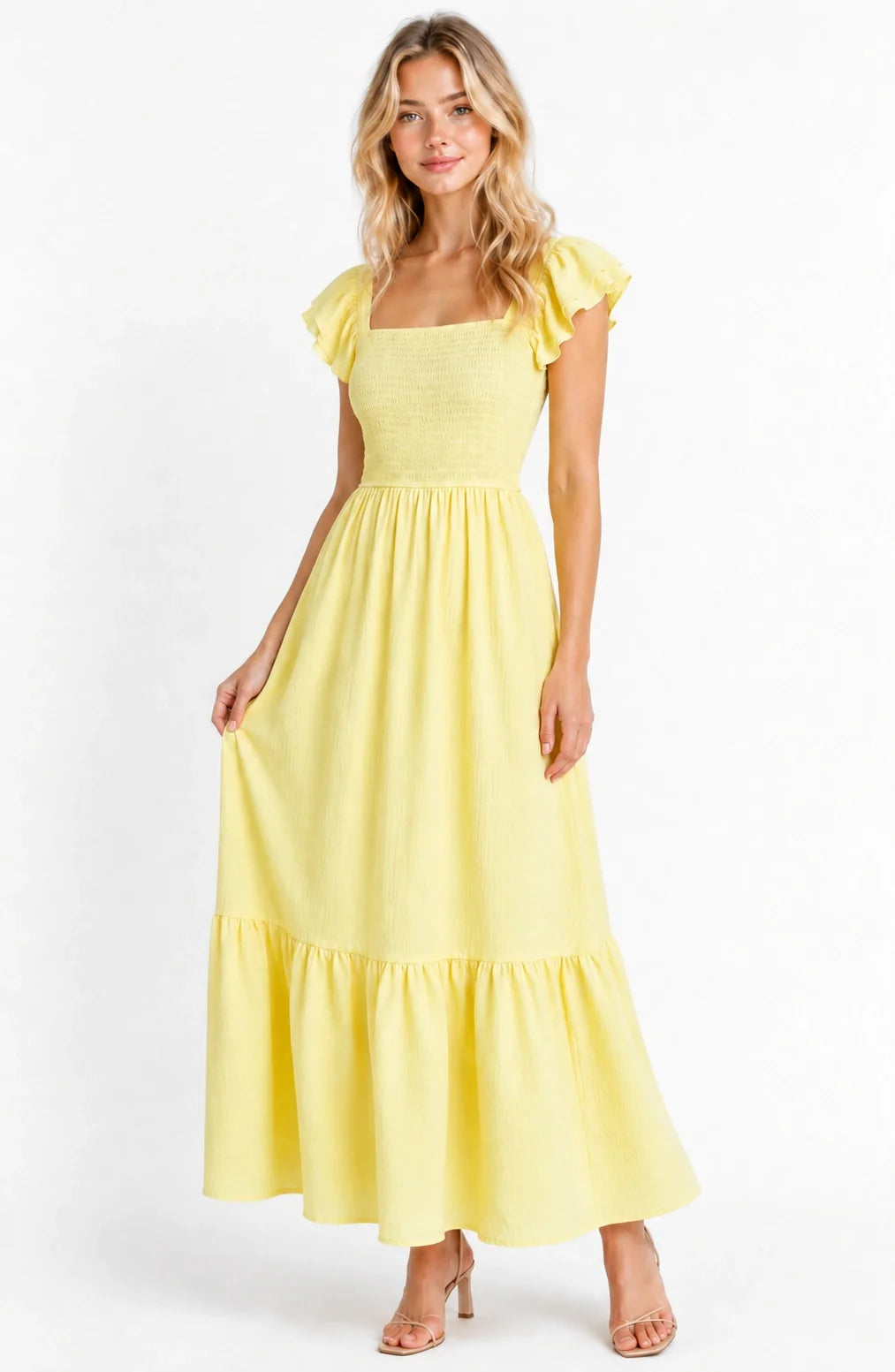 Jovera Joyce Lumière Belle Ruffle Maxi Dress