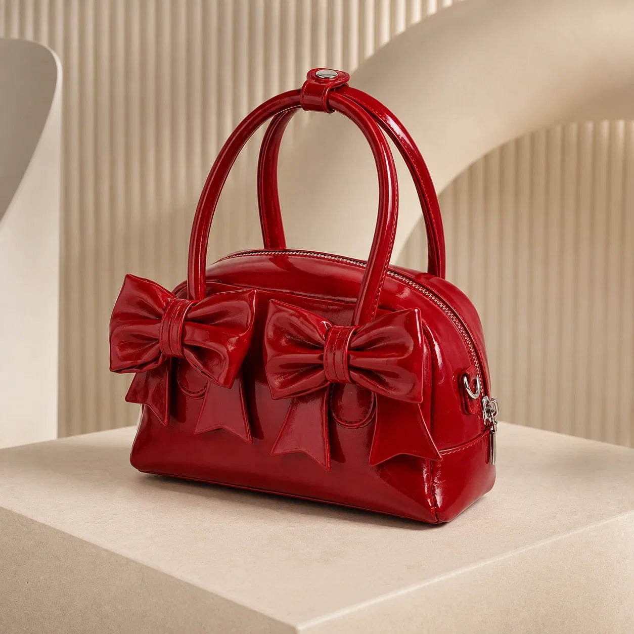Jovera Joyce Belle Époque Double-Bow Gloss Handbag