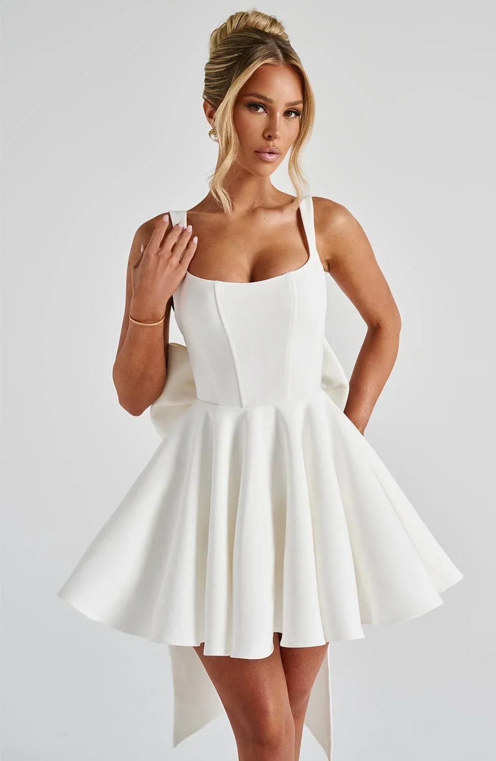 Solid Color Square Collar Sling Dress Women Jovera Joyce