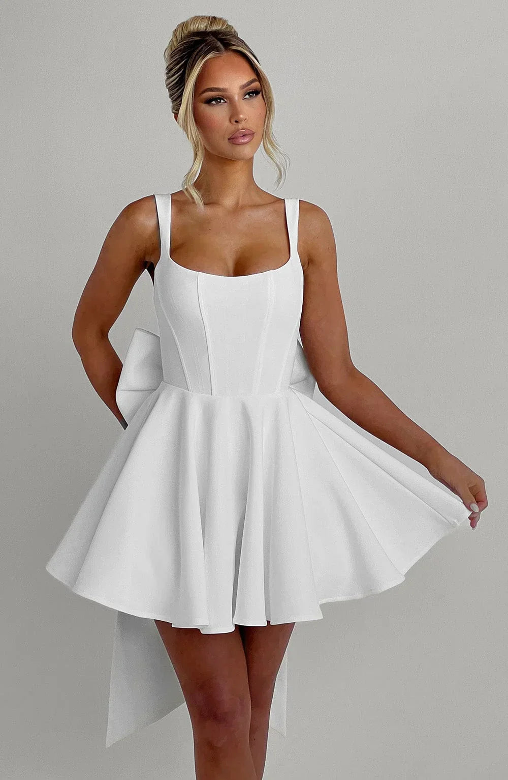 Solid Color Square Collar Sling Dress Women Jovera Joyce