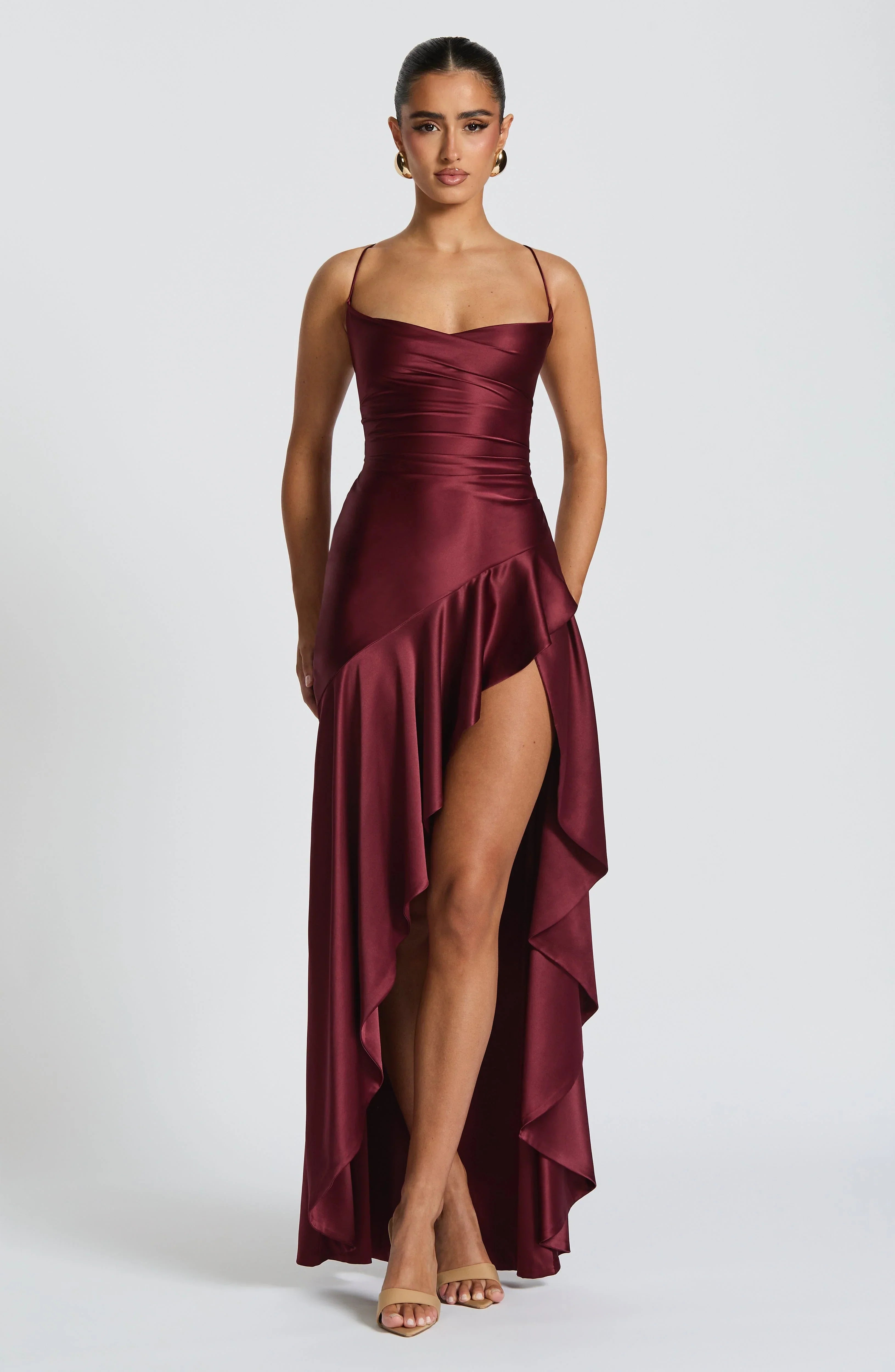 Women's Backless Ruffles Irregular Dress Summer Fashion Evening Party Club Split Suspender Maxi Dresses Clothing Jovera Joyce