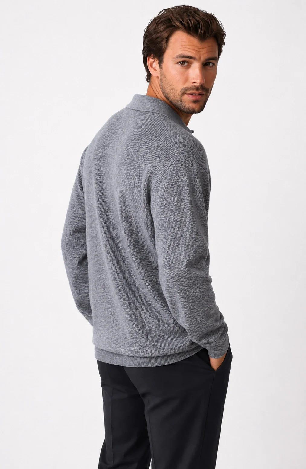 Jovera Joyce Auremont Long-Sleeve Knit Polo