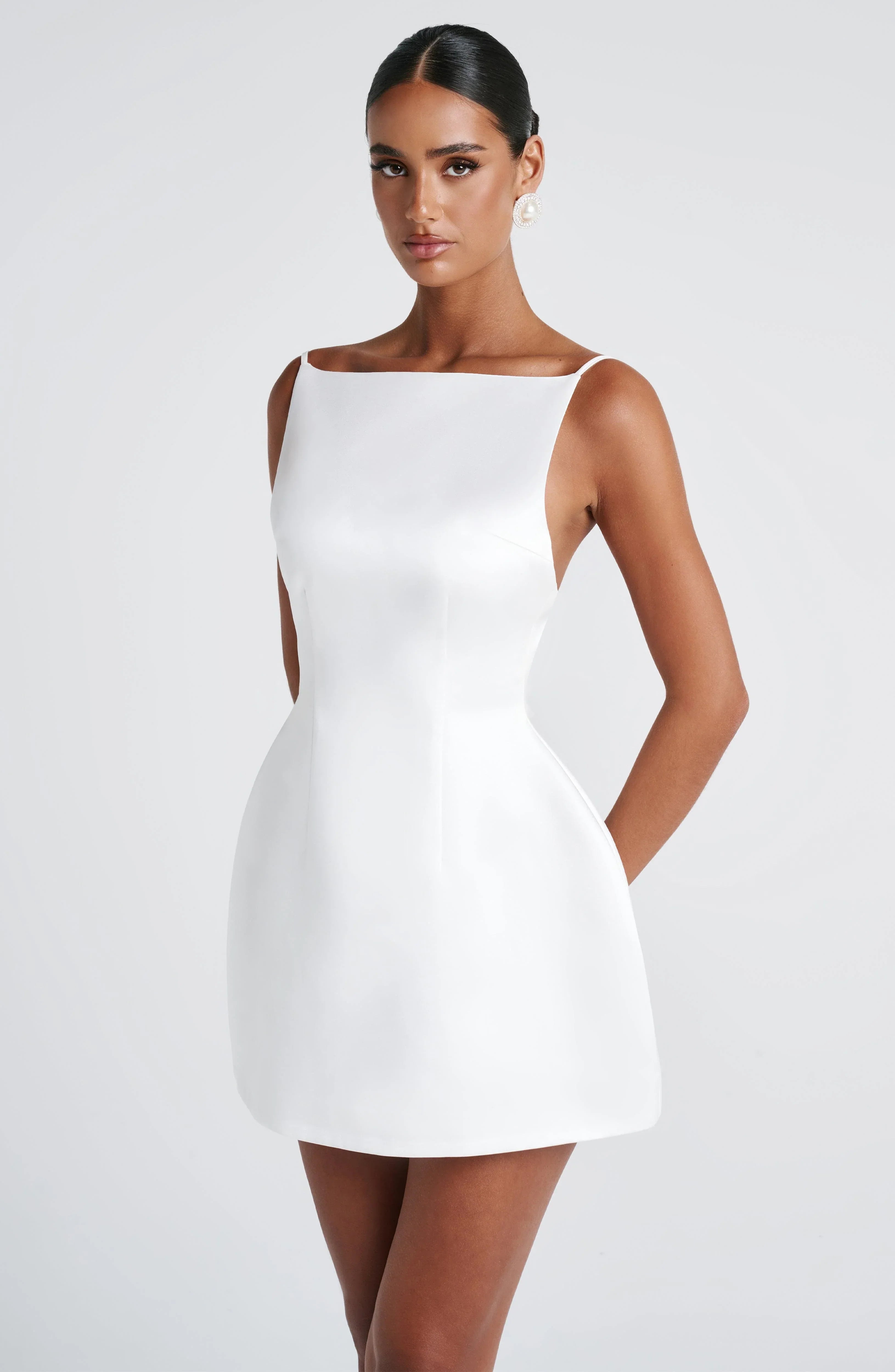 Solid-color Sexy Tank Top With Adjustable Straps Backless Mini Dress Jovera Joyce