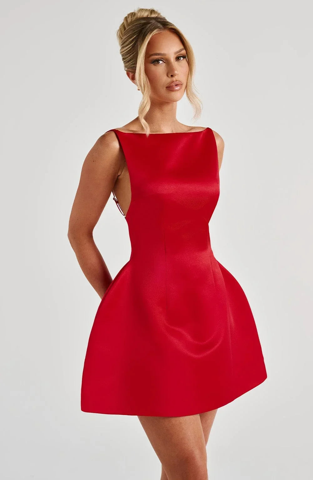 Solid-color Sexy Tank Top With Adjustable Straps Backless Mini Dress Jovera Joyce