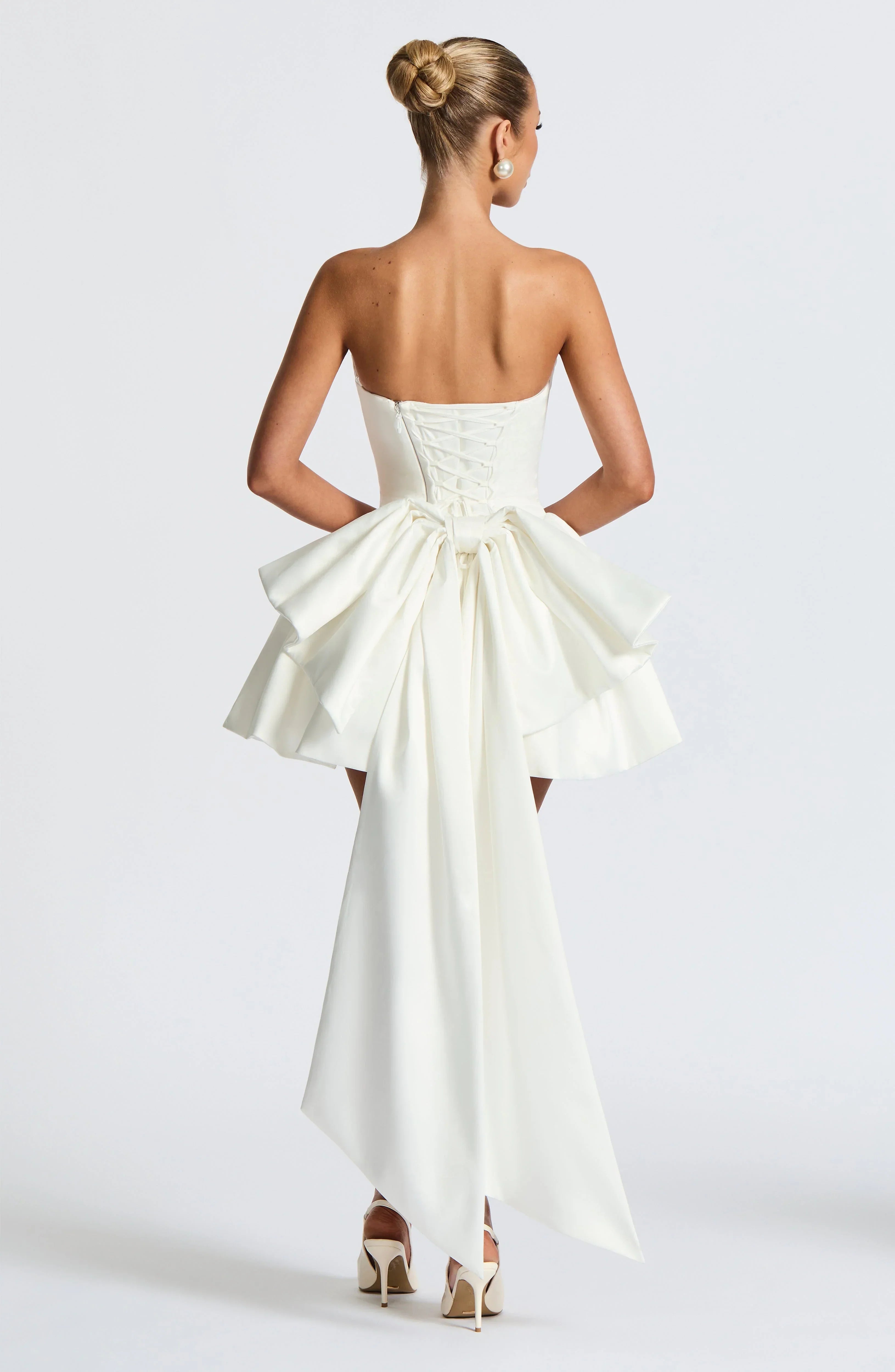 European And American Solid-color Strapless Evening Gown Jovera Joyce