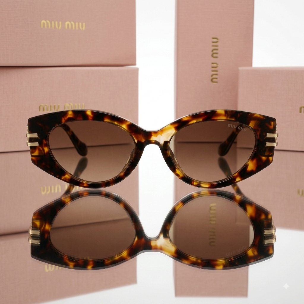 Miu Miu Retro Oval MU 04WS Luxury Sunglasses