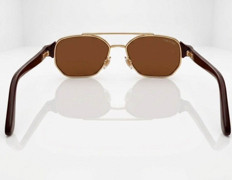 Tom Ford Bronson TF824 Geometric Aviator Luxury Sunglasses