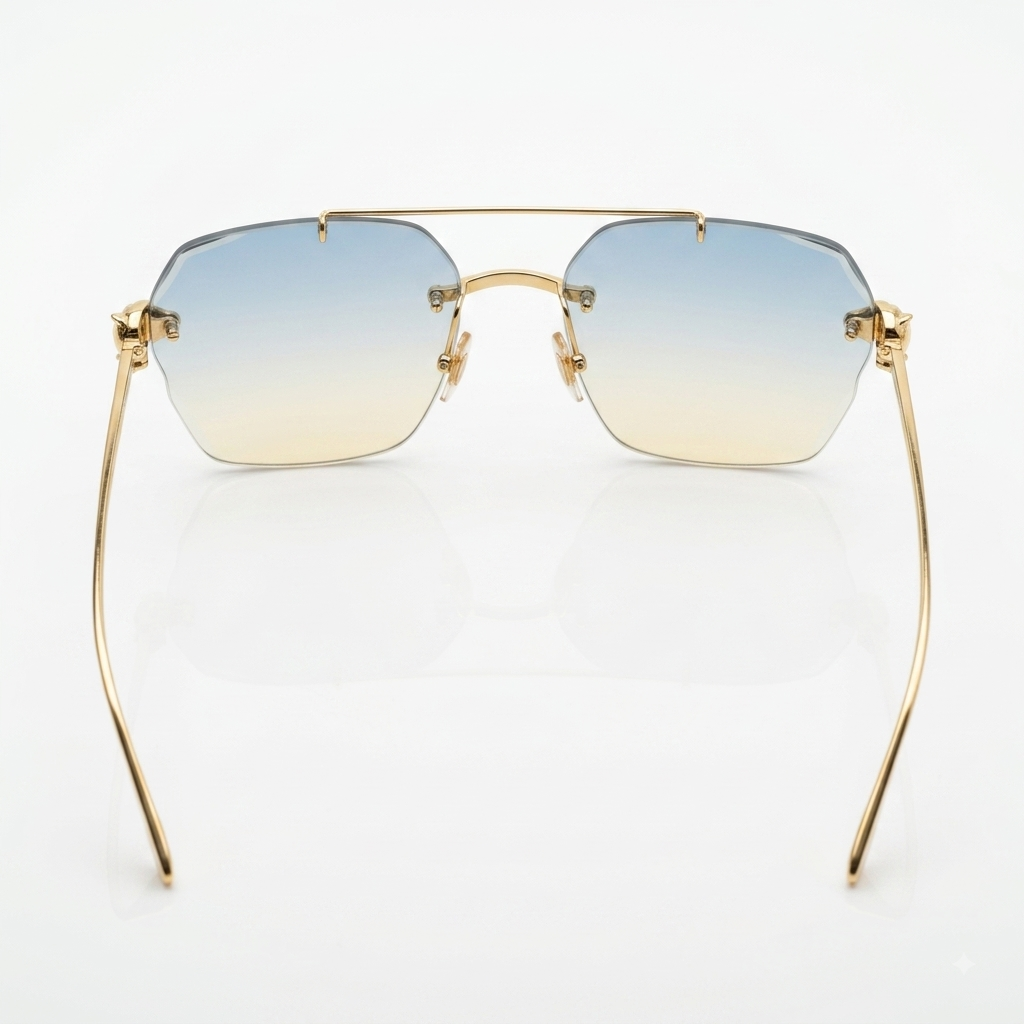 Cartier Panthère de Cartier (CT0039S) Luxury Rimless Aviator Sunglasses