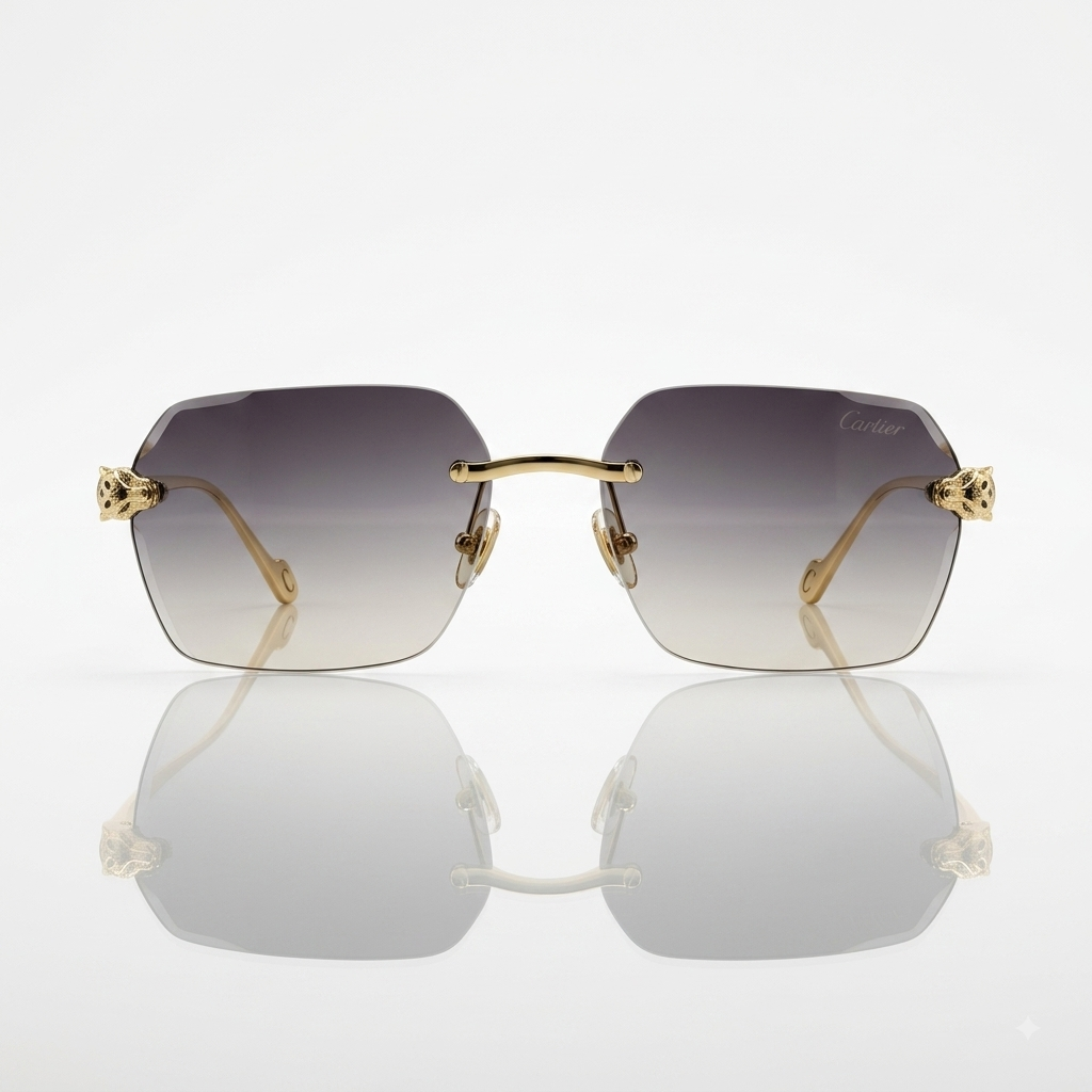 Cartier Panthère de Cartier (CT0122S) Luxury Rimless Sunglasses